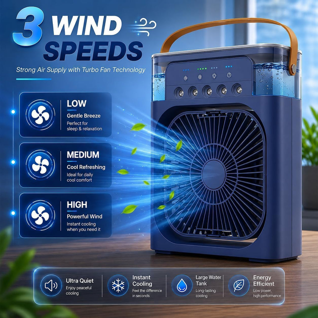 Portable Air Cooler Table Fan with Humidifier
