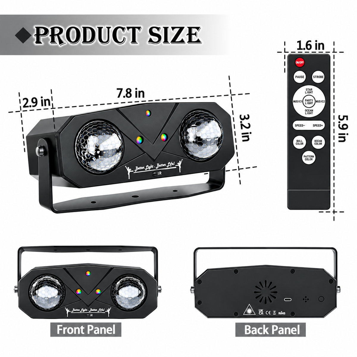 Disco Light & Star Projector 5 In 1
