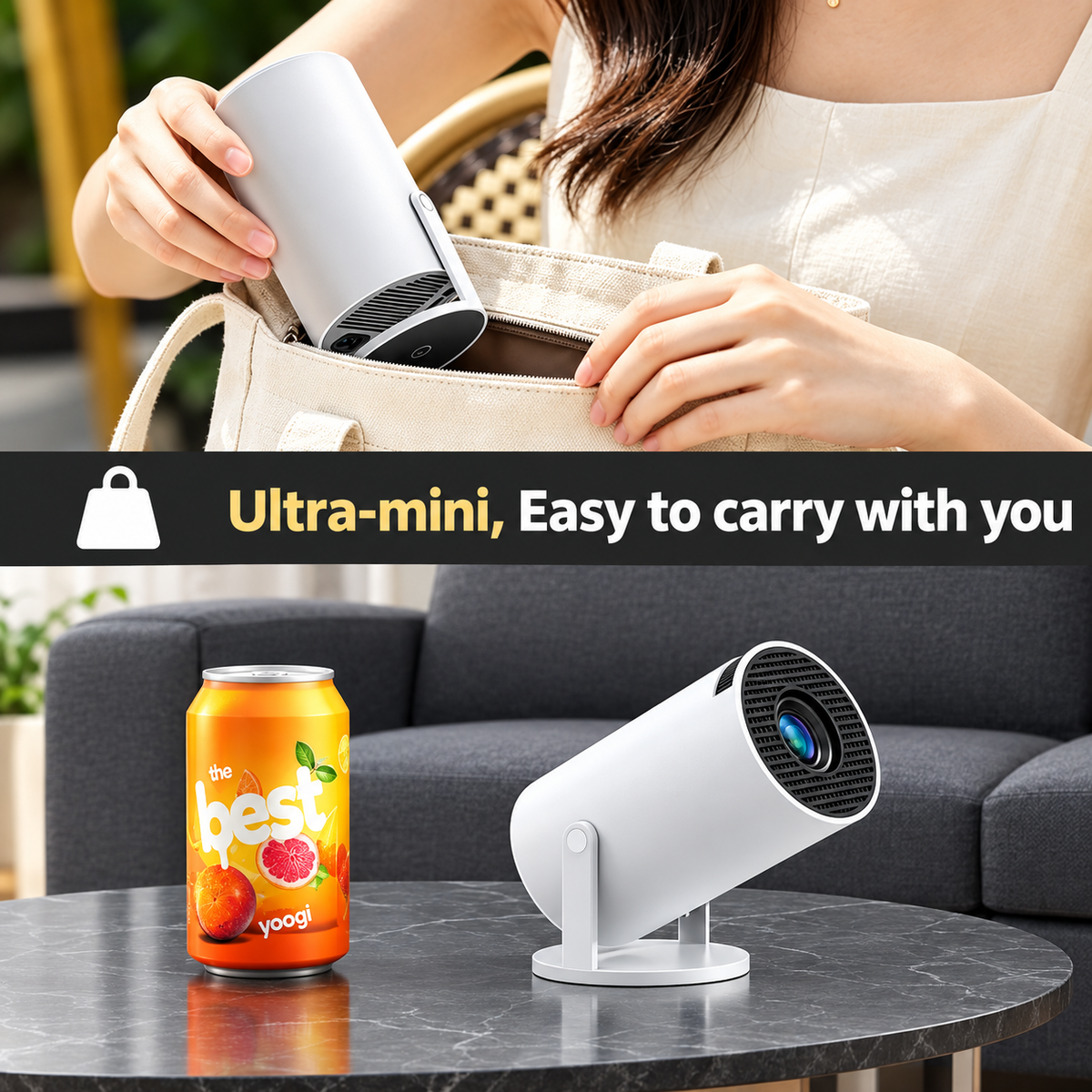 Smart Projector – 1080P HD, 4K Support, Android 11
