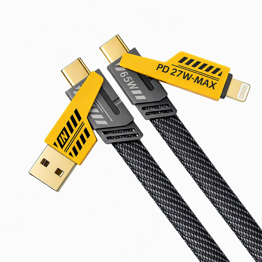 4-in-1 Fast Charging Cable | USB to Type-C, USB-A to C, C to C & Cable| 60W PD Data Cable C Type| 1.5m Multi Device Charger