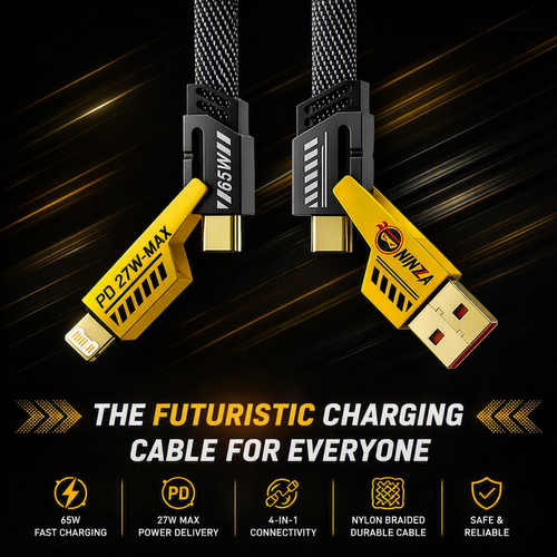 4-in-1 Fast Charging Cable | USB to Type-C, USB-A to C, C to C & Cable| 60W PD Data Cable C Type| 1.5m Multi Device Charger