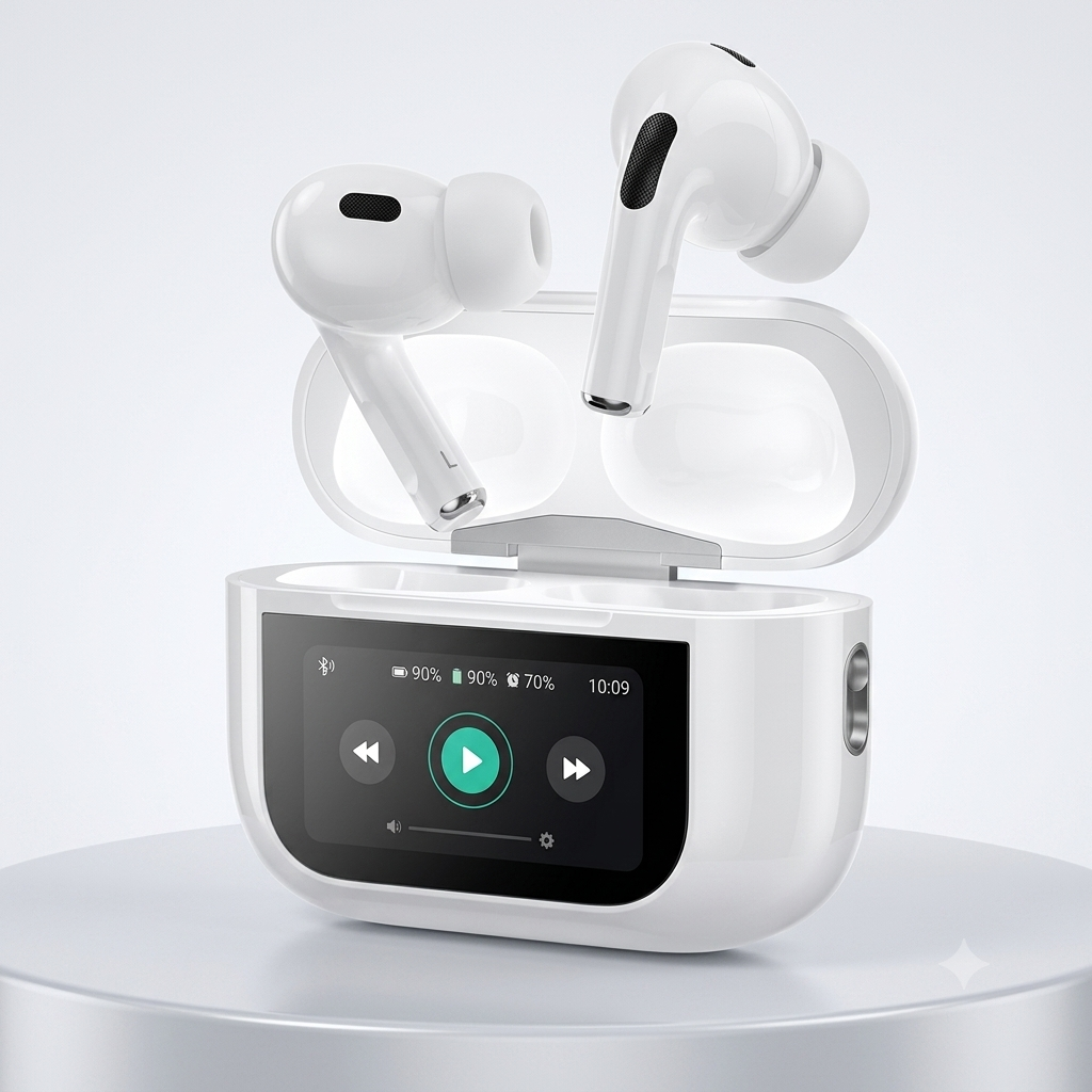 Bluetooth wireless earpod with display