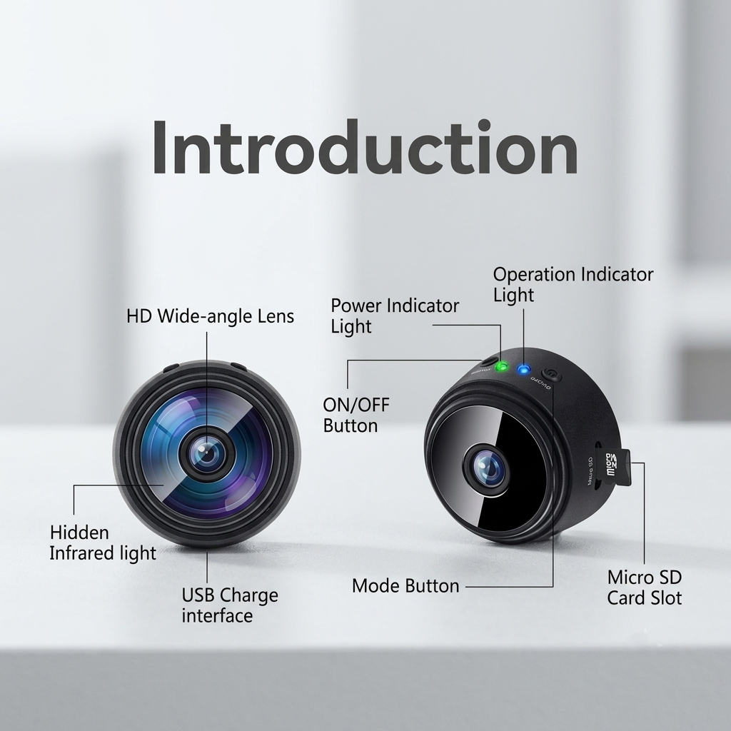 Mini Wireless WiFi Spy Camera 1080P -(Black)