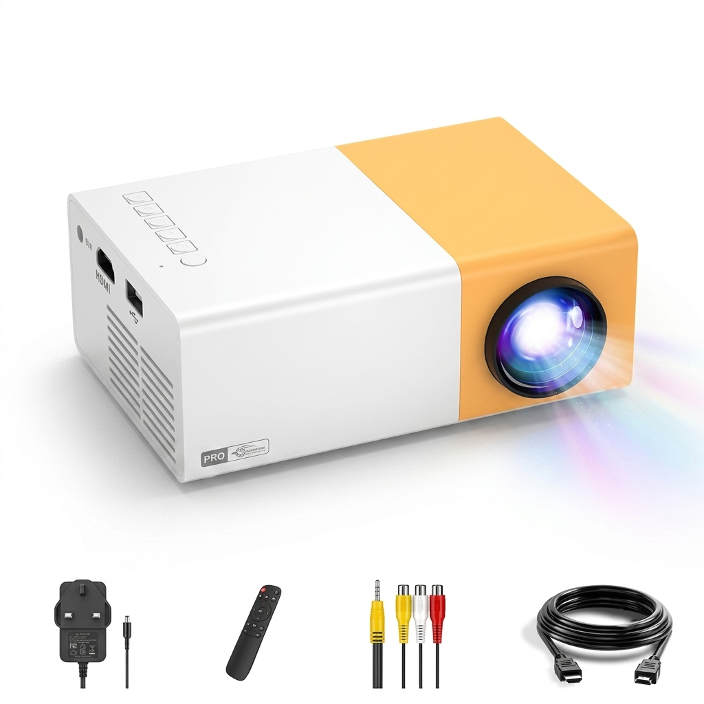 Portable Mini Home Theater LED Projector with Remote Controller