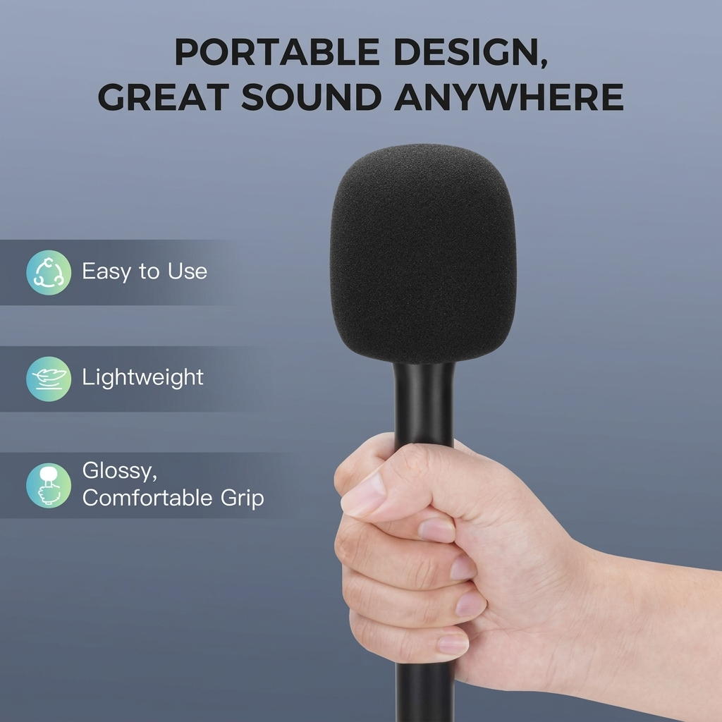 Heavy-Duty Wireless Mic Handle for Interviews & Vlogging