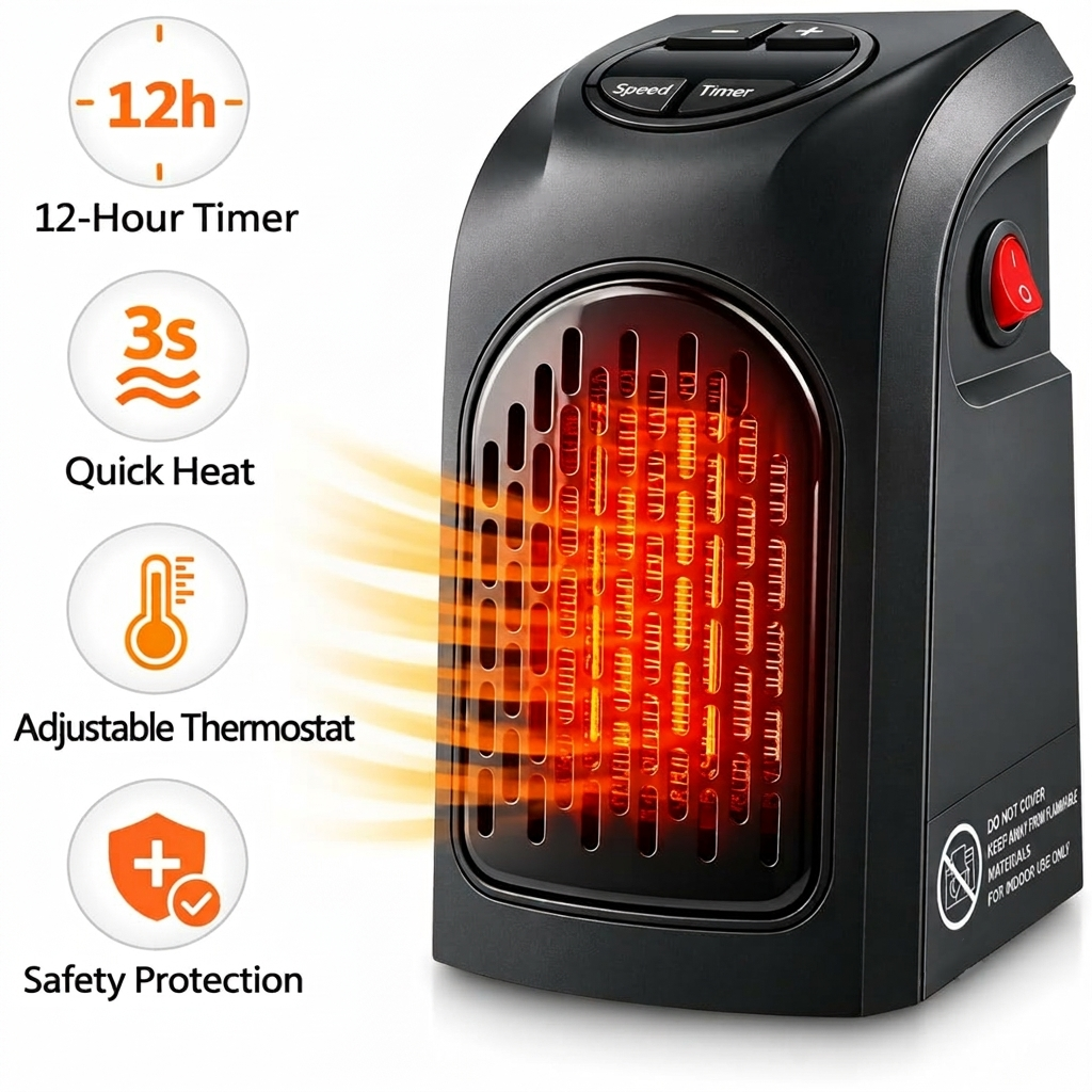 Portable Handy Room Heater with LED Display 400 W