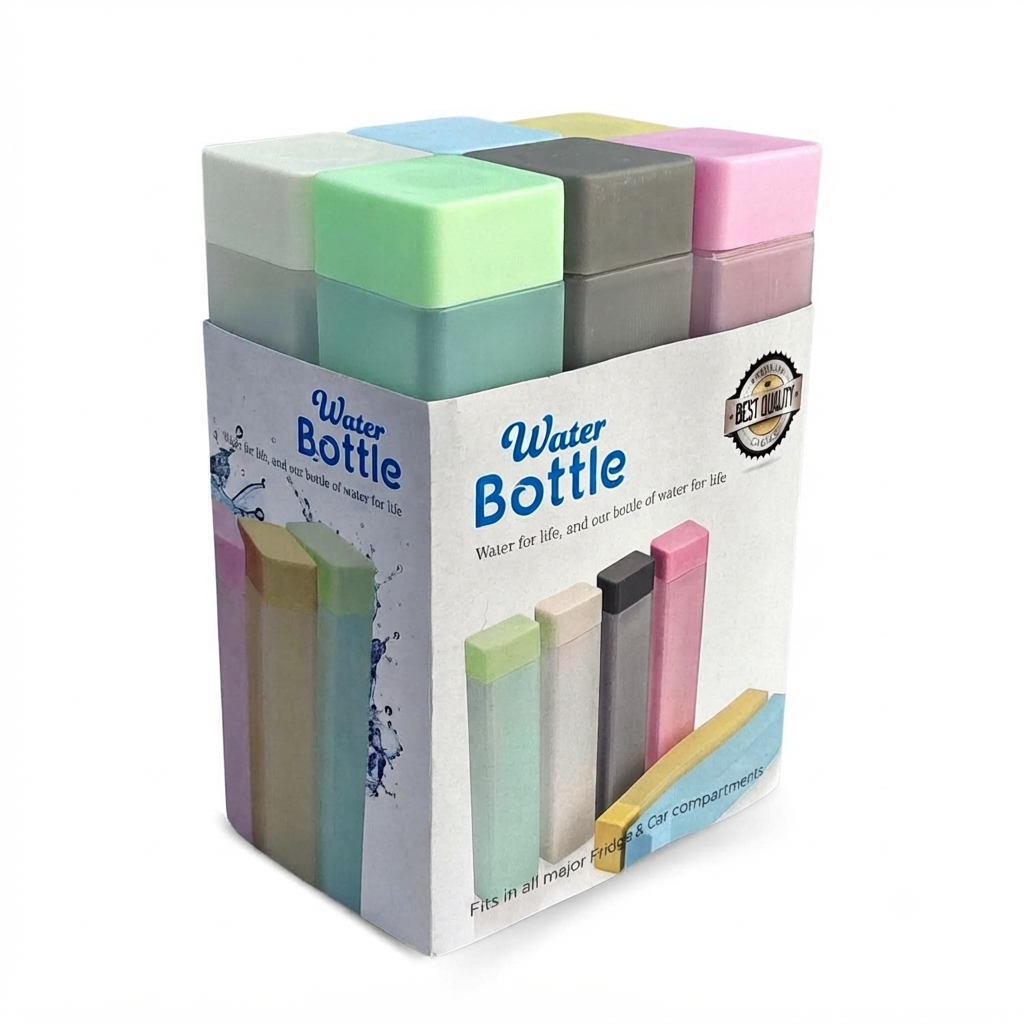 Frosty Food-Grade Plastic Fridge Water Bottle Set Of 6