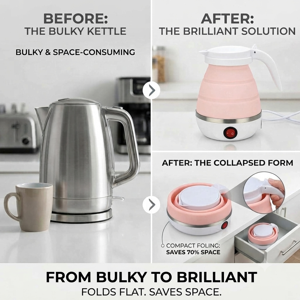 Silicone Foldable Portable Electric Kettle