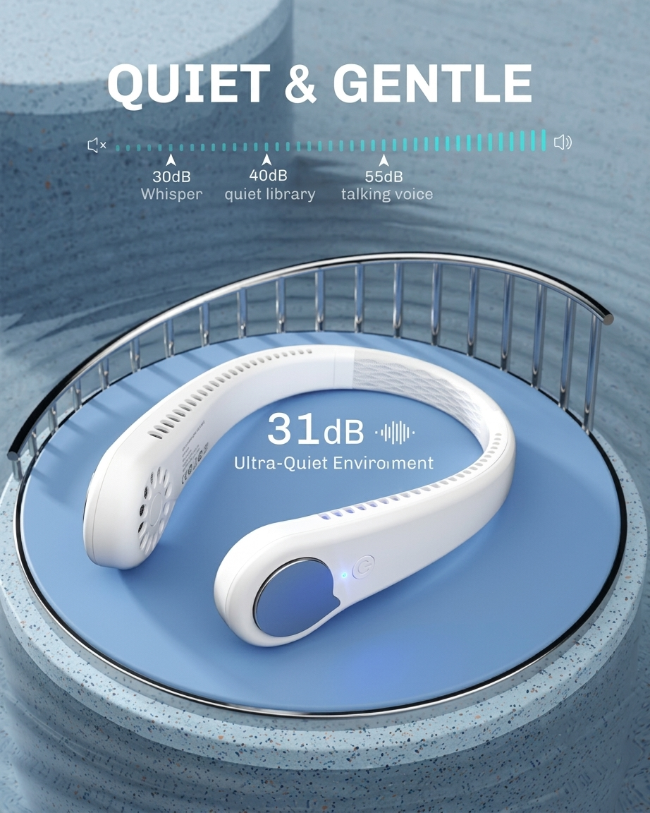Portable Neck Fan Mini – Hands-Free Rechargeable Cooling Fan
