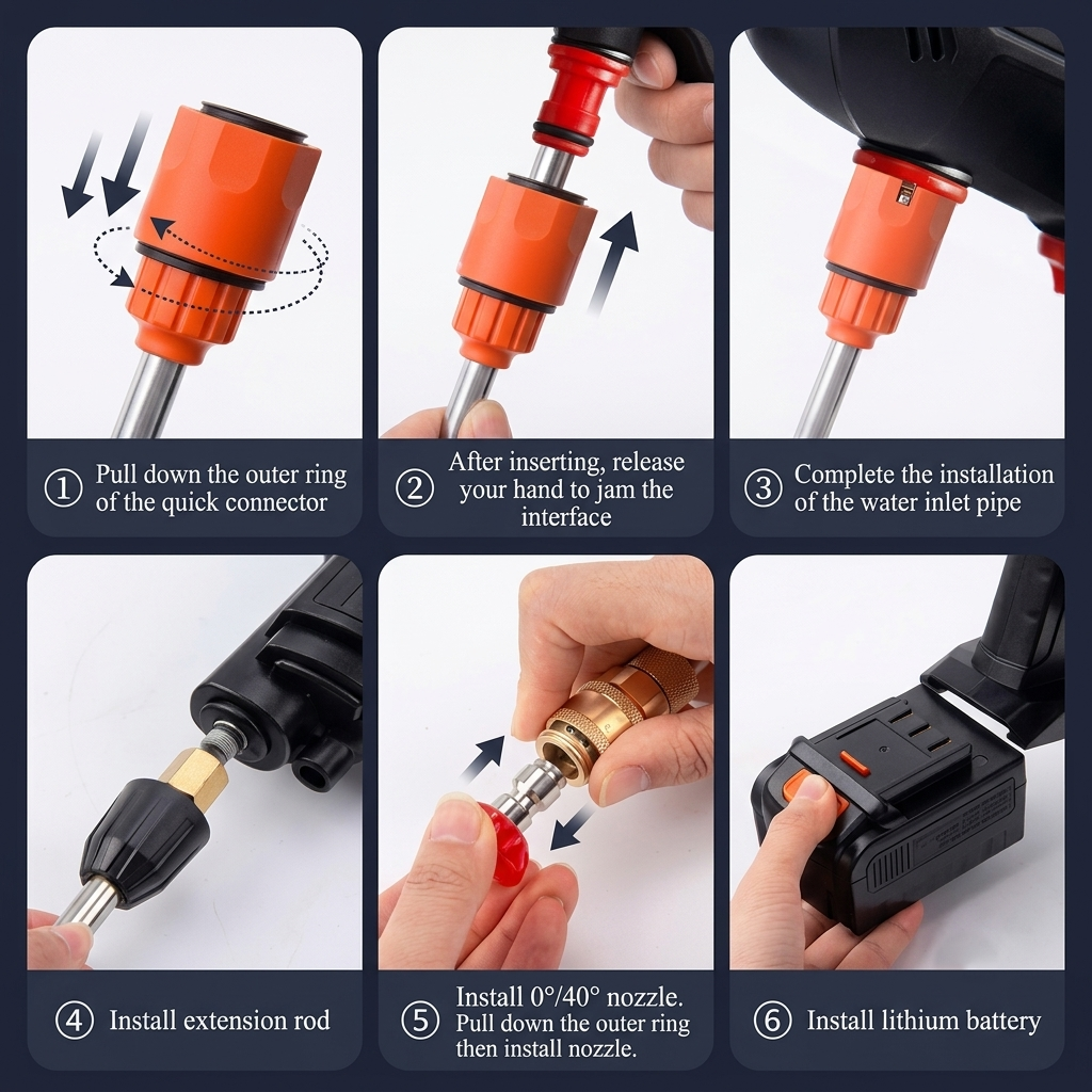 Cordless Portable Wireless Pressure Washer Gun 48V