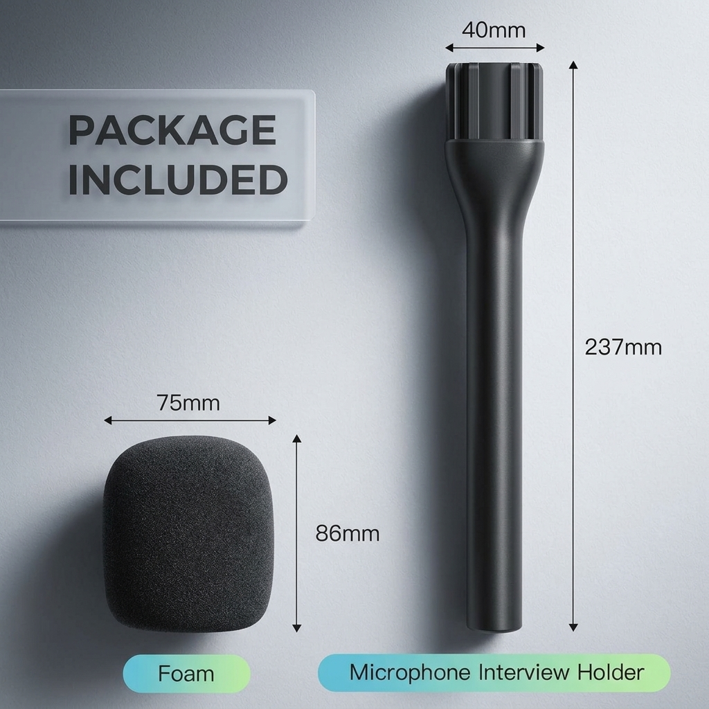 Heavy-Duty Wireless Mic Handle for Interviews & Vlogging