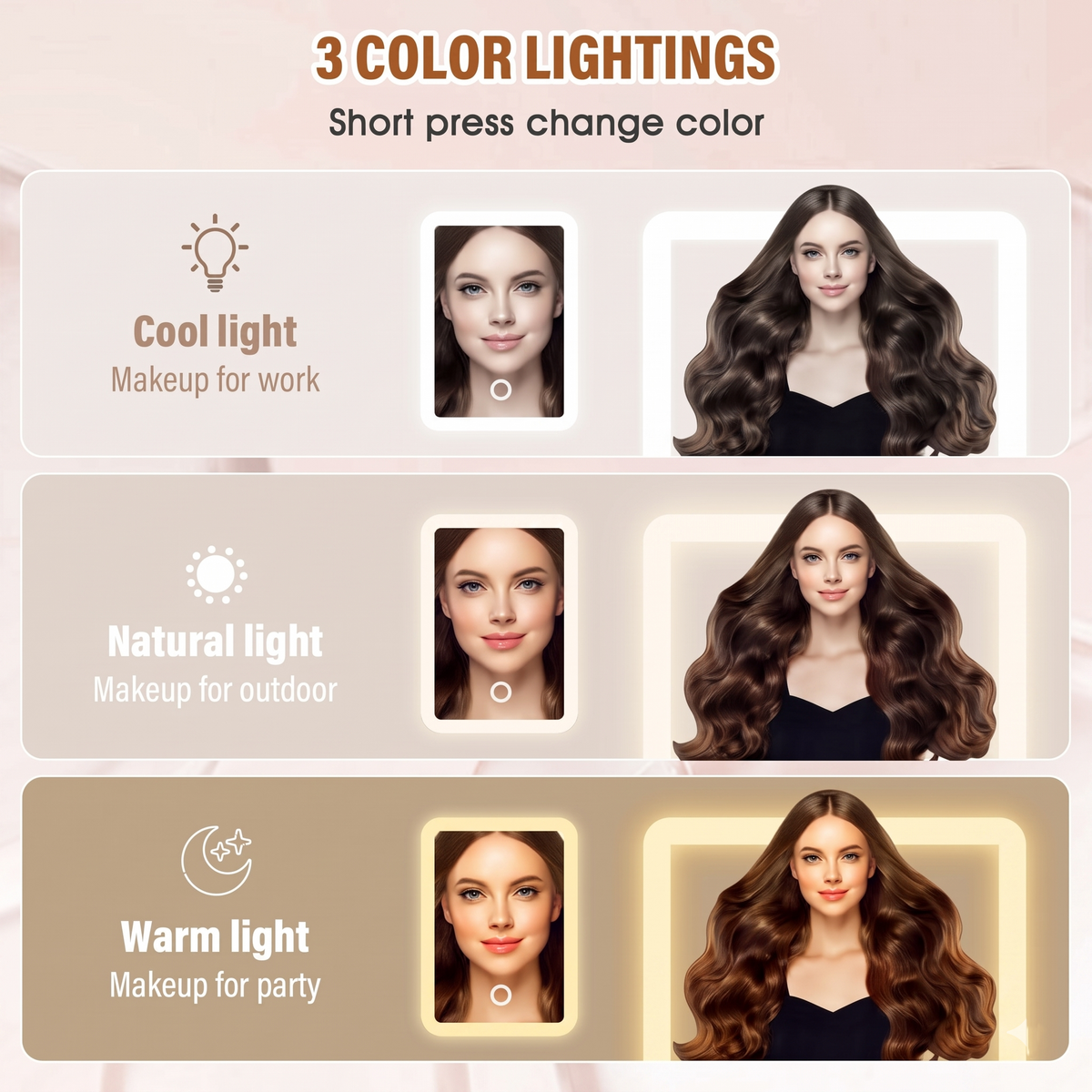 LED Lighted Makeup Mirror Jewelry Box