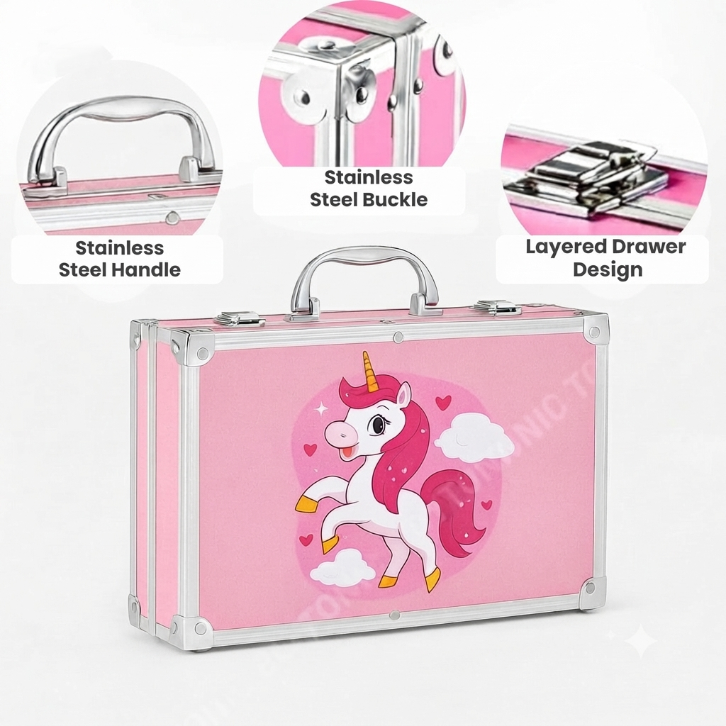 Kids Art & Drawing Set with Coloring Supplies and Carry Case