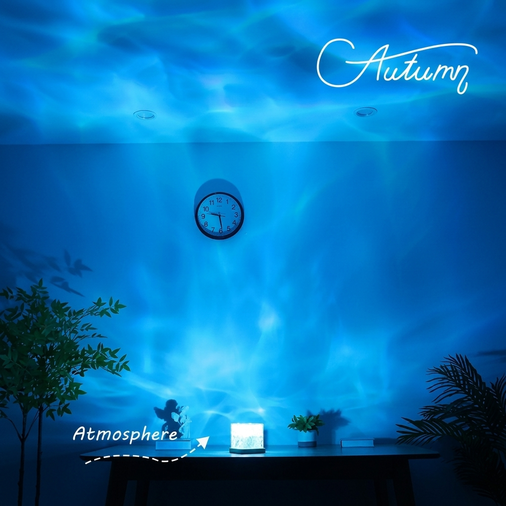 Dynamic Water Ripple Night Light – LED Projector Lamp
