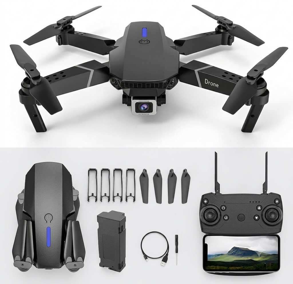 E88 Pro Dual Camera Foldable Drone