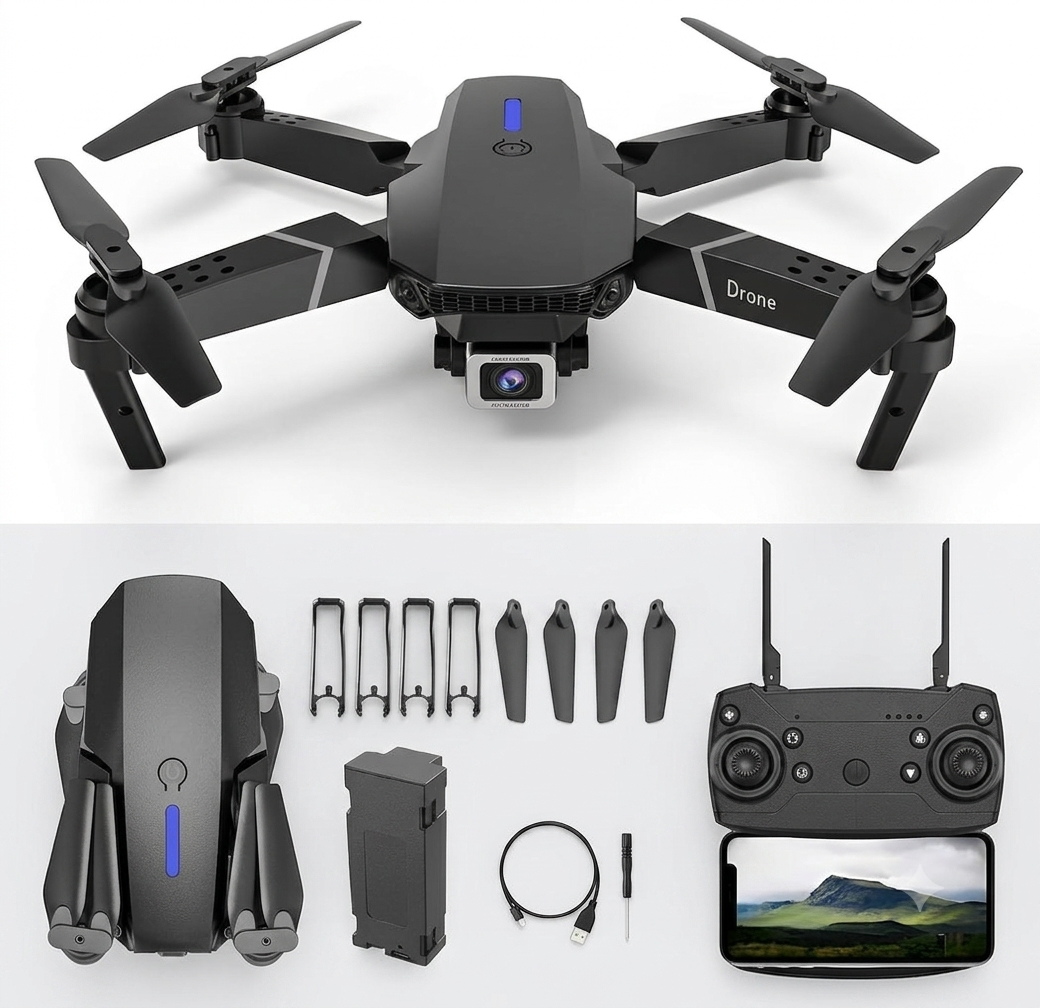 E88 Pro Dual Camera Foldable Drone