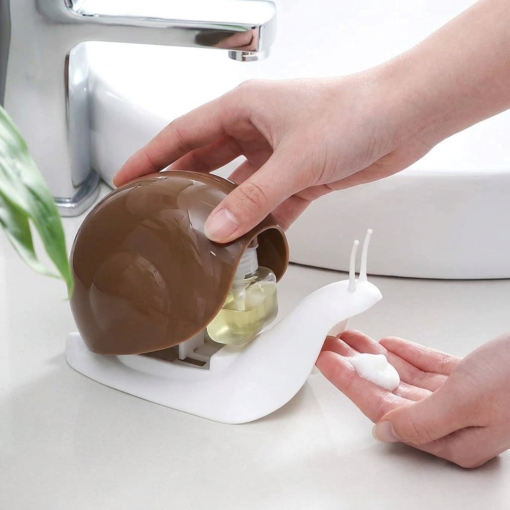 Cute Snail Hand Soap Dispenser – Easy Press Pump