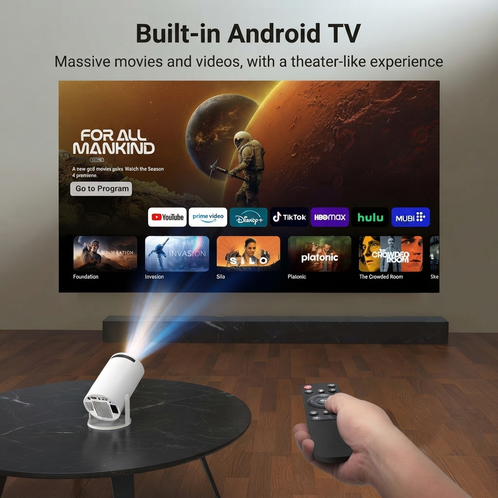 Smart Projector – 1080P HD, 4K Support, Android 11