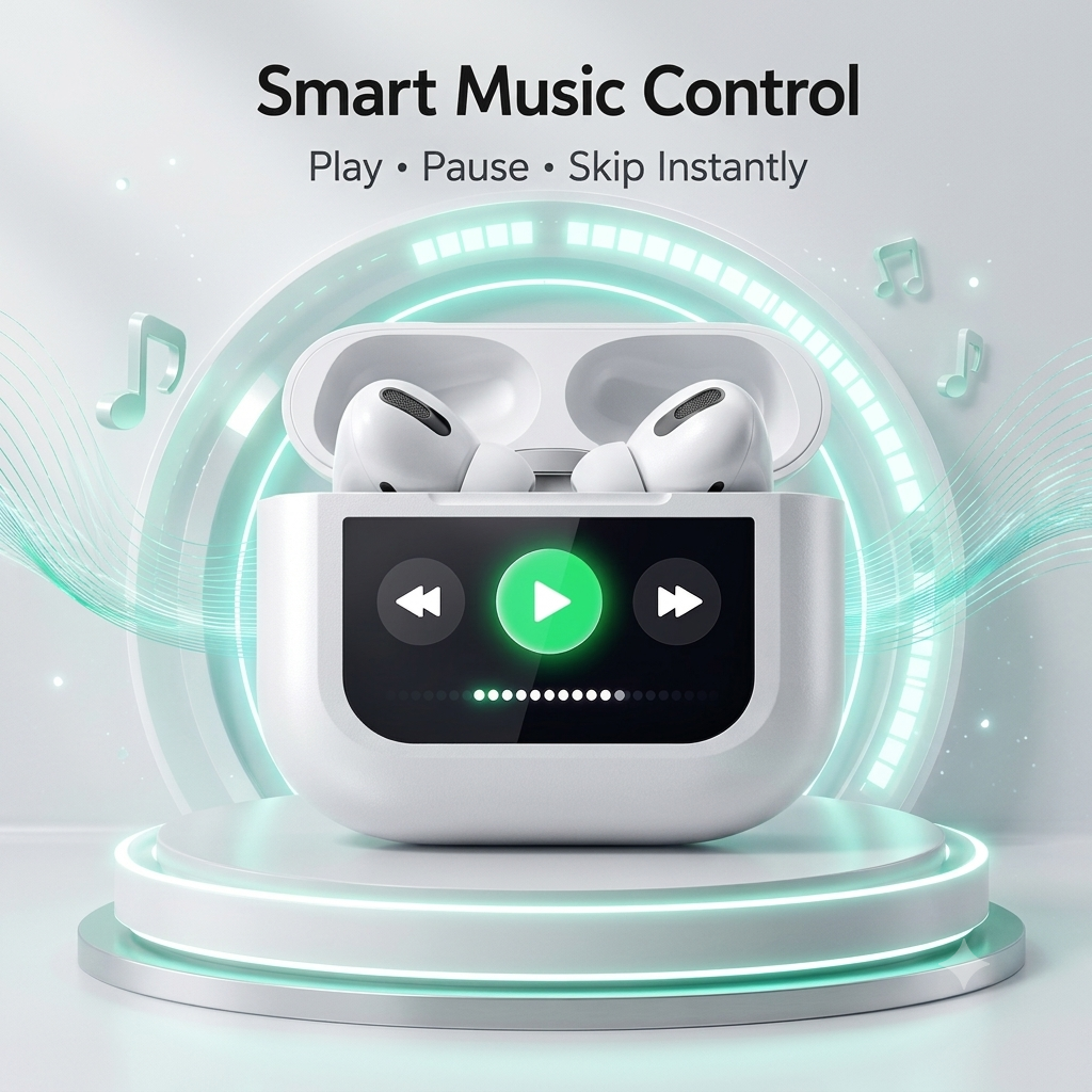 Bluetooth wireless earpod with display