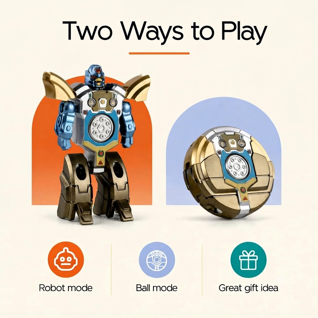 Kids Transforming Ball-to-Robot Toy