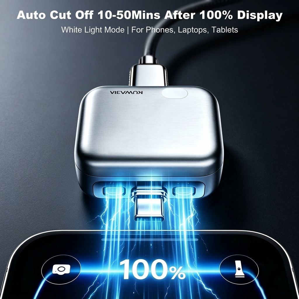 Smart Charger Adapter with Auto Power Disconnect for Mobile, Android & Tablet