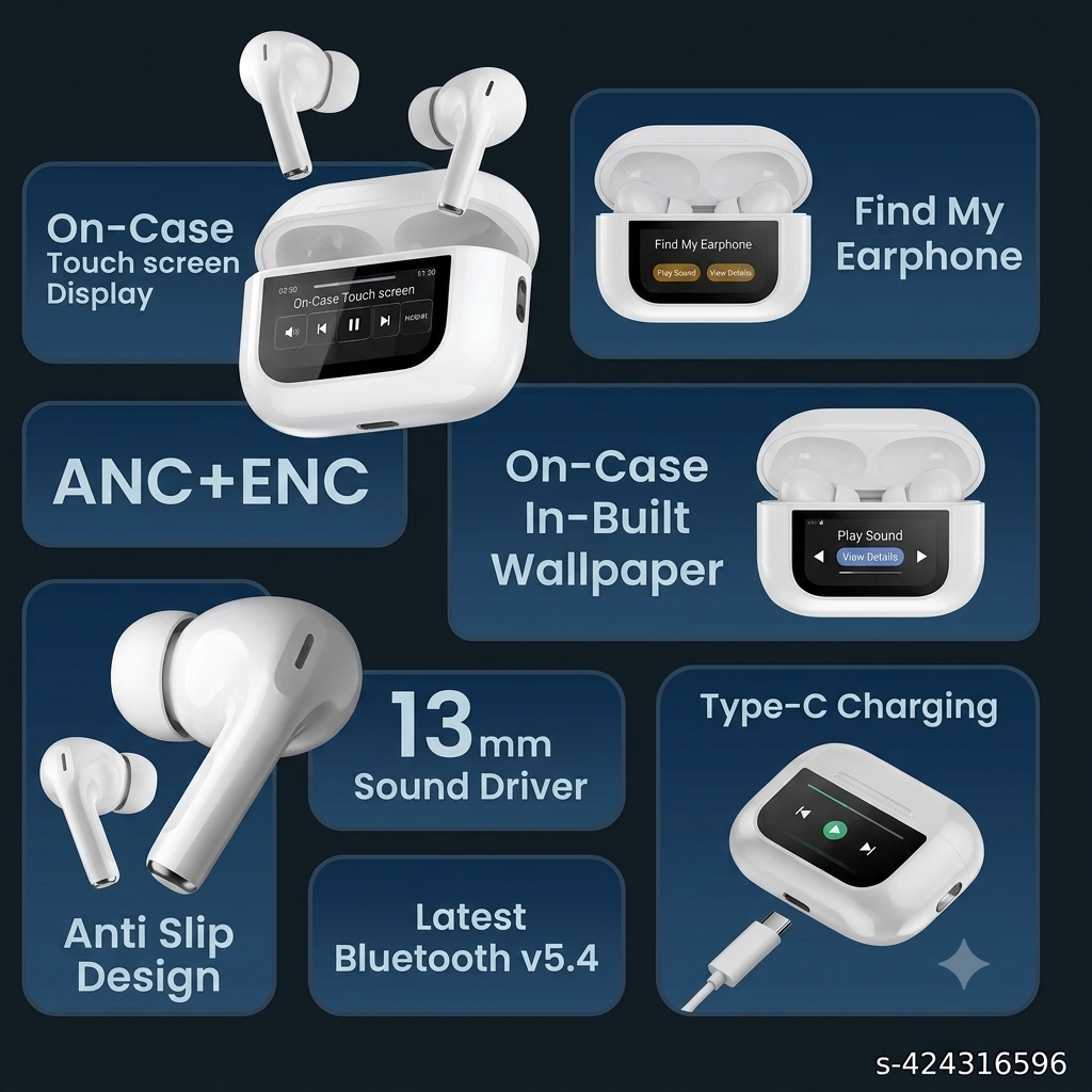 Bluetooth wireless earpod with display