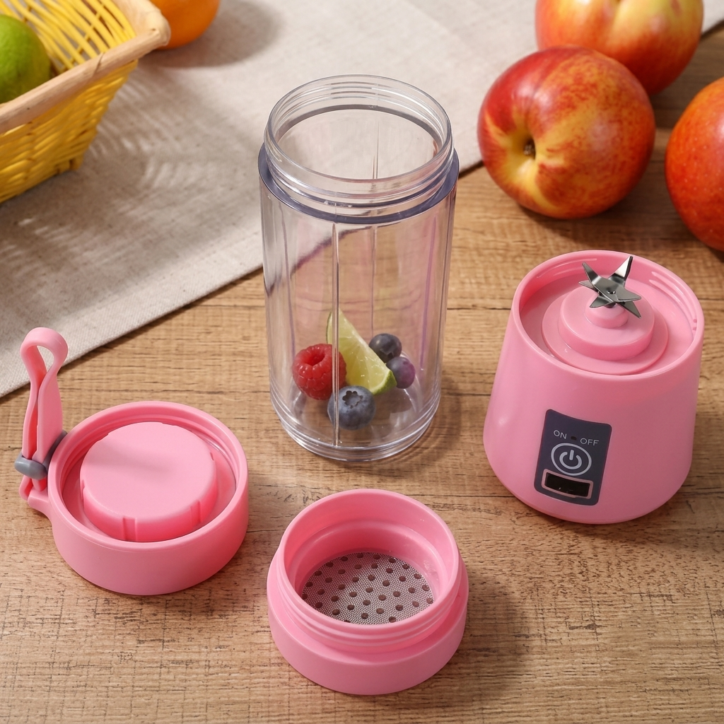 Portable USB Electric Juicer – 6-Blade Blender & Shaker