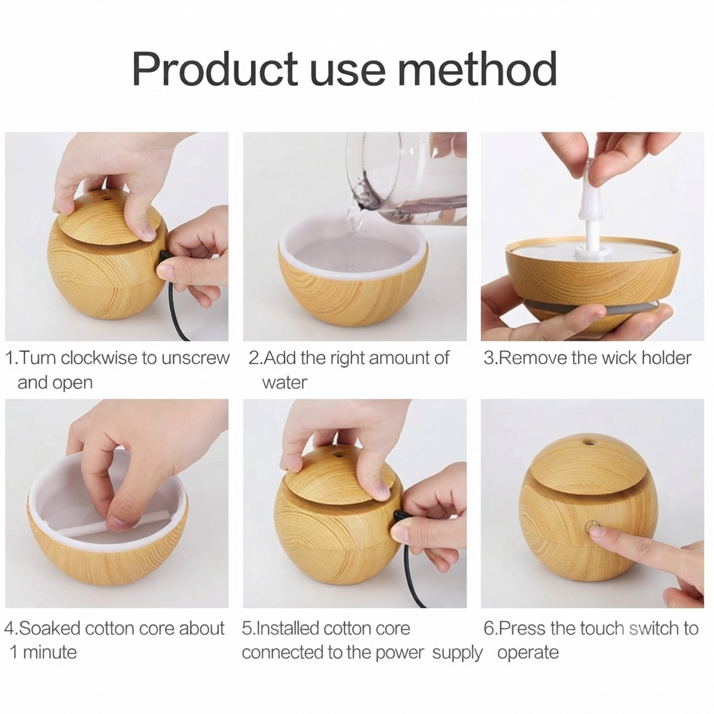 Wooden Cool Mist Humidifier & Aroma Diffuser