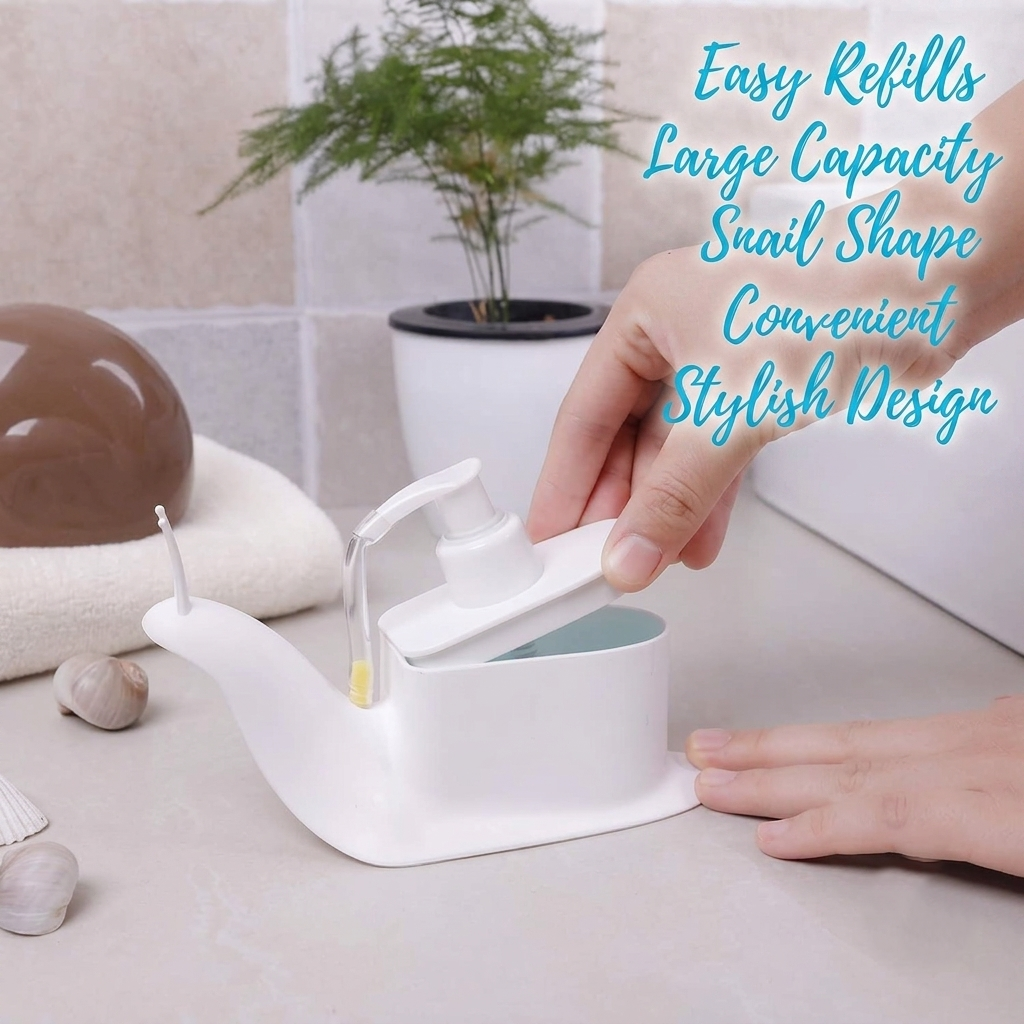 Cute Snail Hand Soap Dispenser – Easy Press Pump