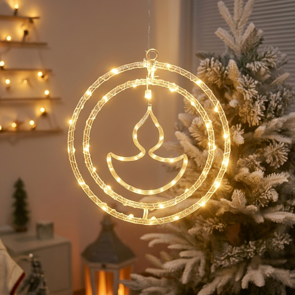 Double Round Pendant RGB Diya Lights