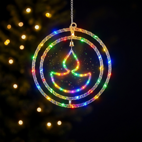Double Round Pendant RGB Diya Lights