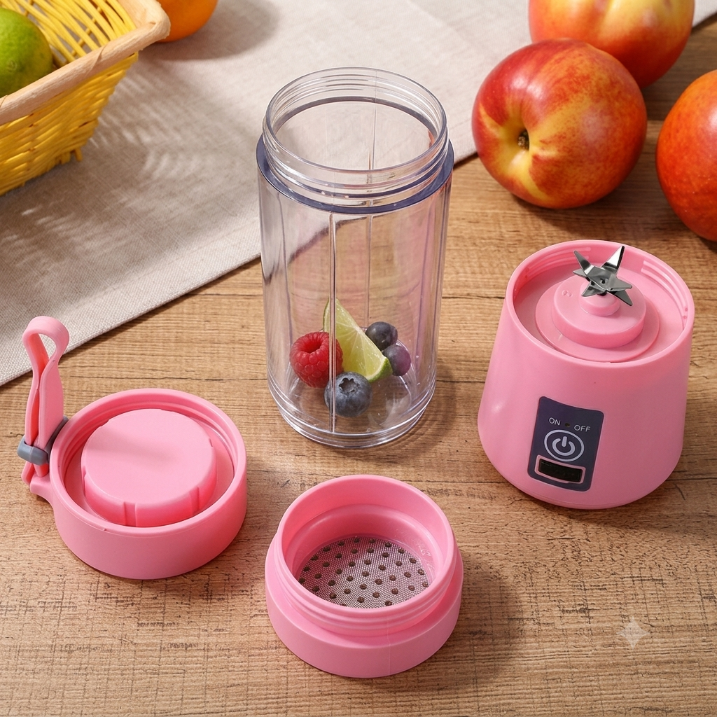 Portable USB Electric Juicer – 6-Blade Blender & Shaker