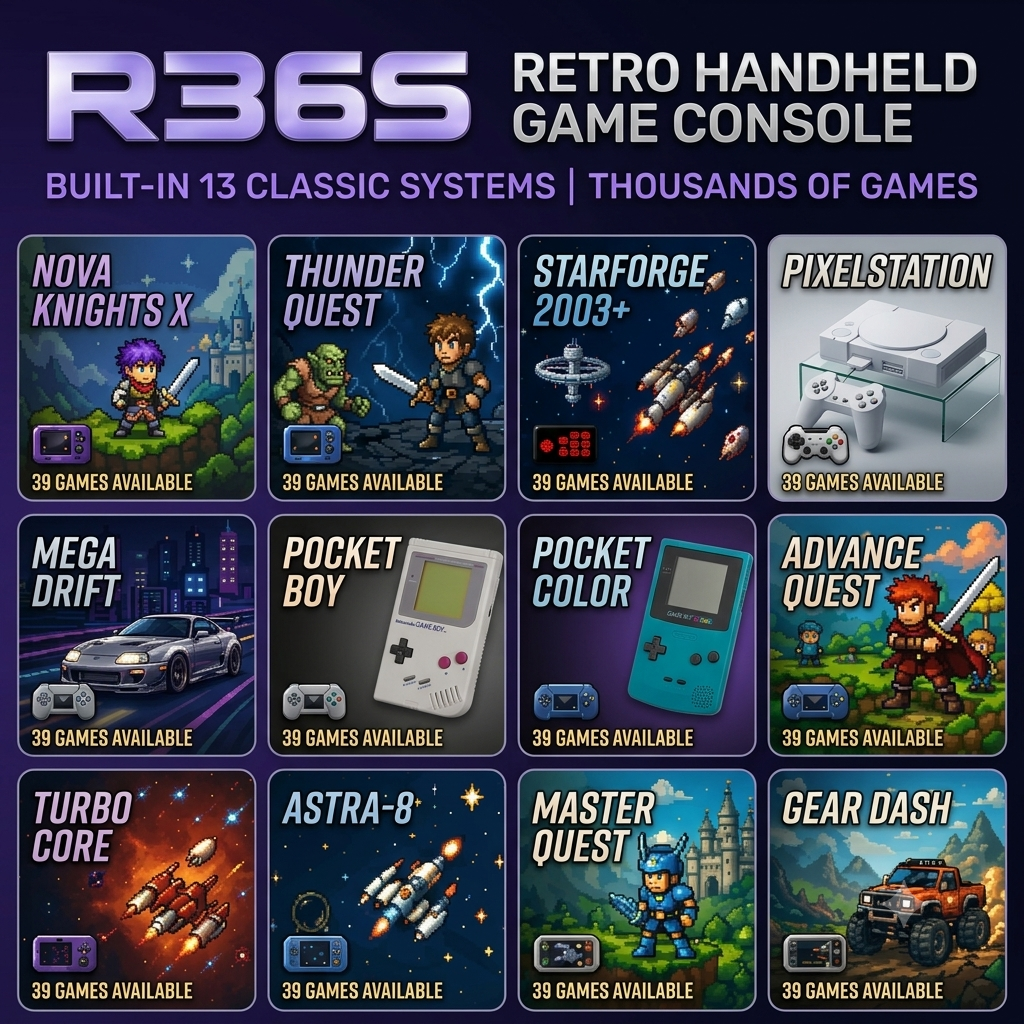 R36S Retro Emulator Handheld Video Game Console