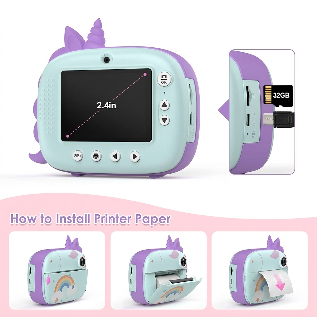 Kids Camera Instant Print & 2.5K Digital Video Camera
