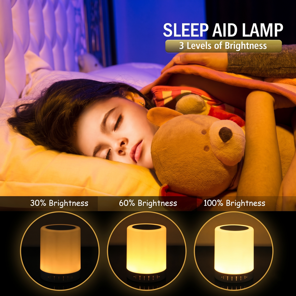 Bluetooth Speaker with Touch-Control LED Mood Lamp