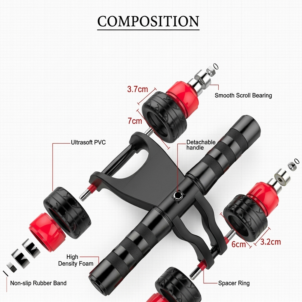 MCP 4-Wheel Ab Roller with Knee Mat