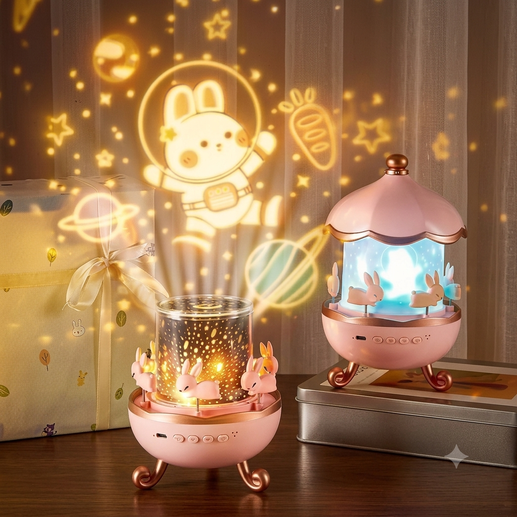 Rotatable Bunny Night Lamp