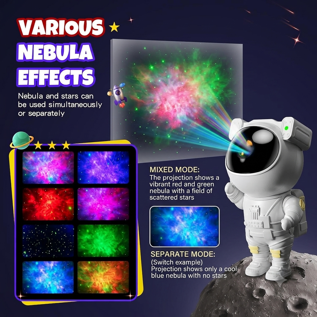 Space Nebula Star Projector Night Light with Remote