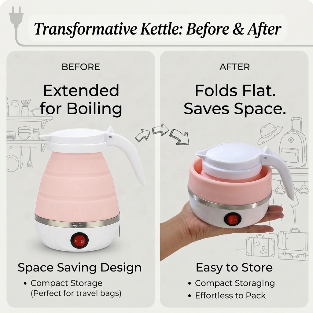 Silicone Foldable Portable Electric Kettle