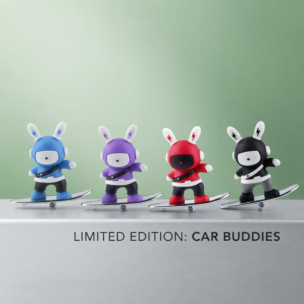 Bunny Skateboarding Car Dashboard Perfume & Decor