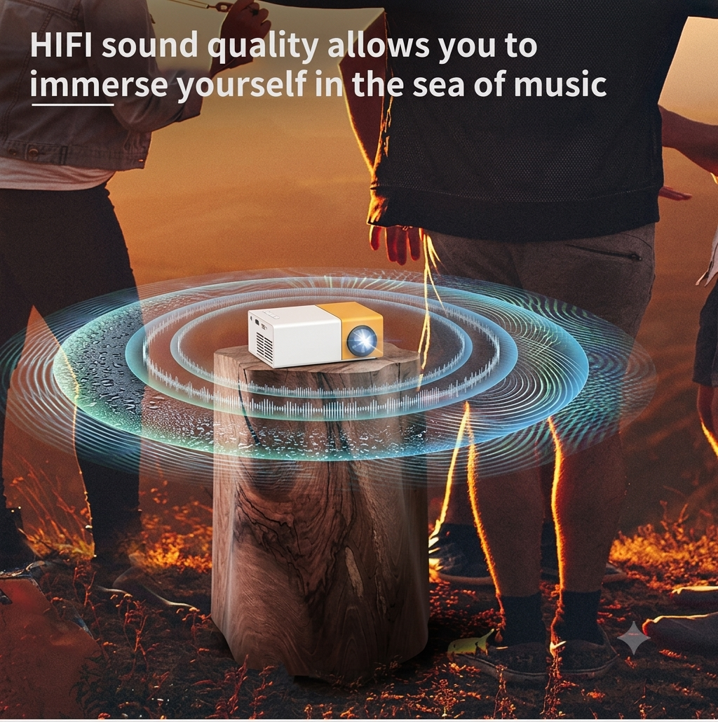 Portable Mini Home Theater LED Projector with Remote Controller