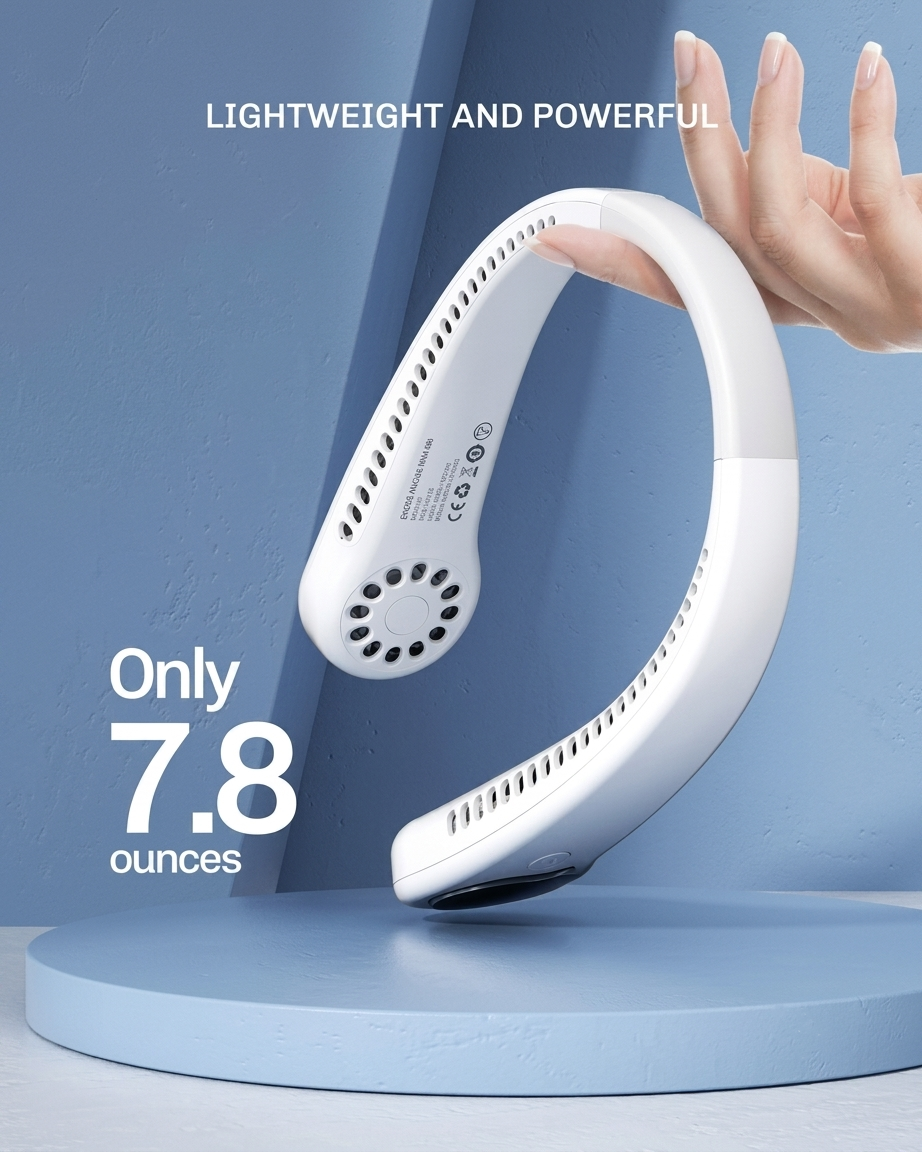 Portable Neck Fan Mini – Hands-Free Rechargeable Cooling Fan