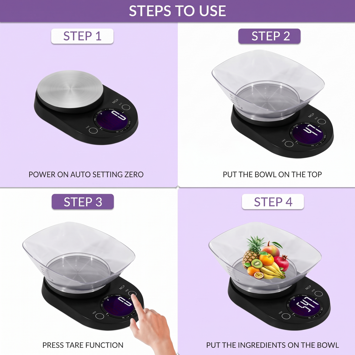 MCP Digital Kitchen Weighing Scale with Bowl