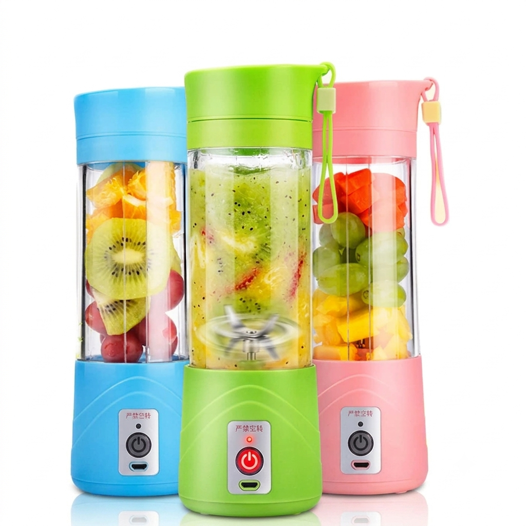 Portable USB Electric Juicer – 6-Blade Blender & Shaker