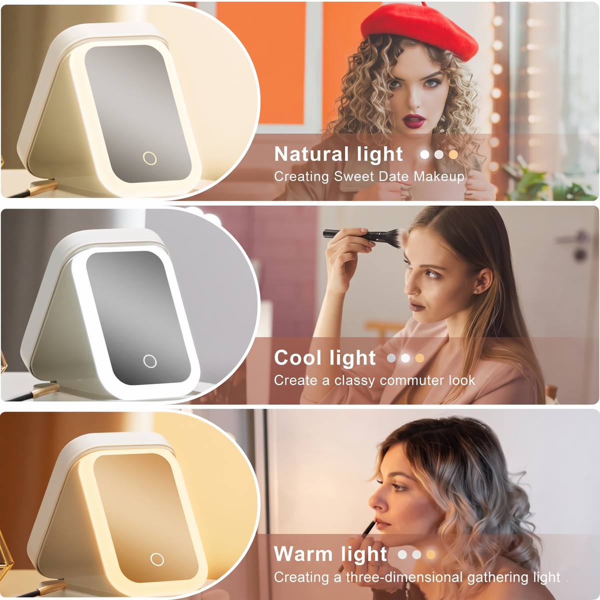 LED Lighted Makeup Mirror Jewelry Box