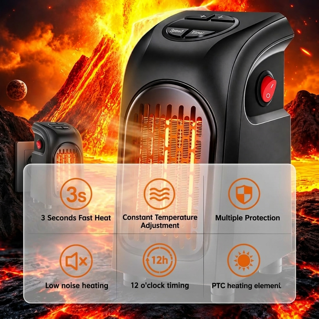 Portable Handy Room Heater with LED Display 400 W