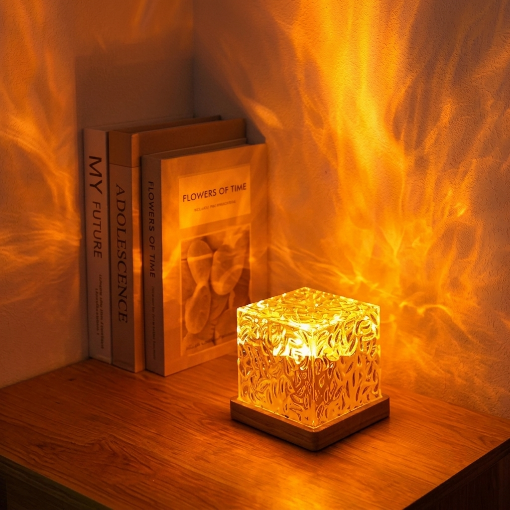 Dynamic Water Ripple Night Light – LED Projector Lamp