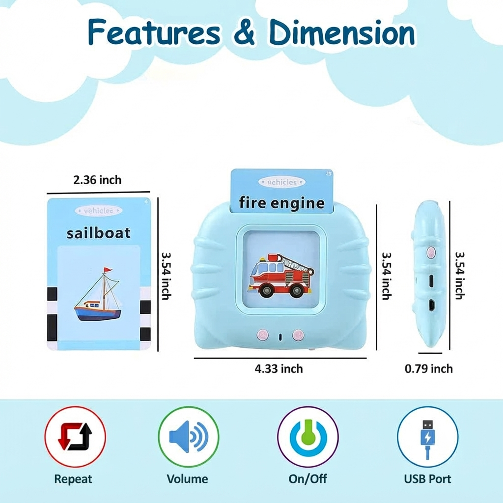 Talking Alphabets Flash Cards – Educational Learning Toy for Kids