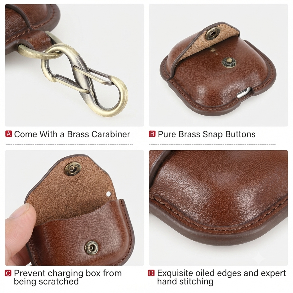 Leather Earphone Case Cover for AirPods 2 Pro (Multicolor)