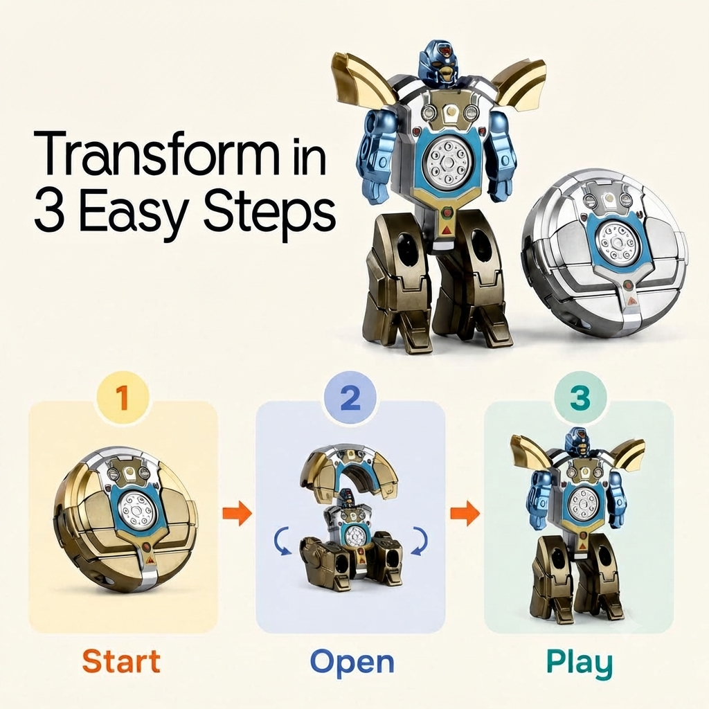 Kids Transforming Ball-to-Robot Toy
